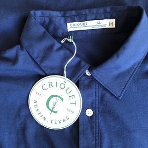 Criquet Classic Cotton Players Polo Golf Shirt size XL in Navy Blue NWT
